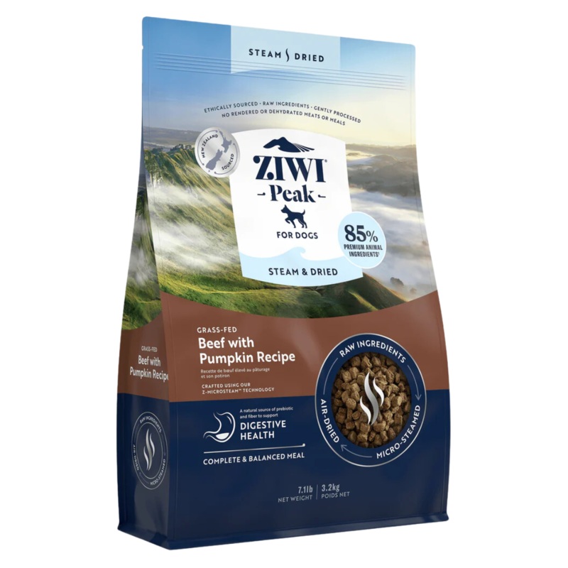 Ziwi Peak Beef & Pumpkin Steam Dried Dog Food 7.1lb