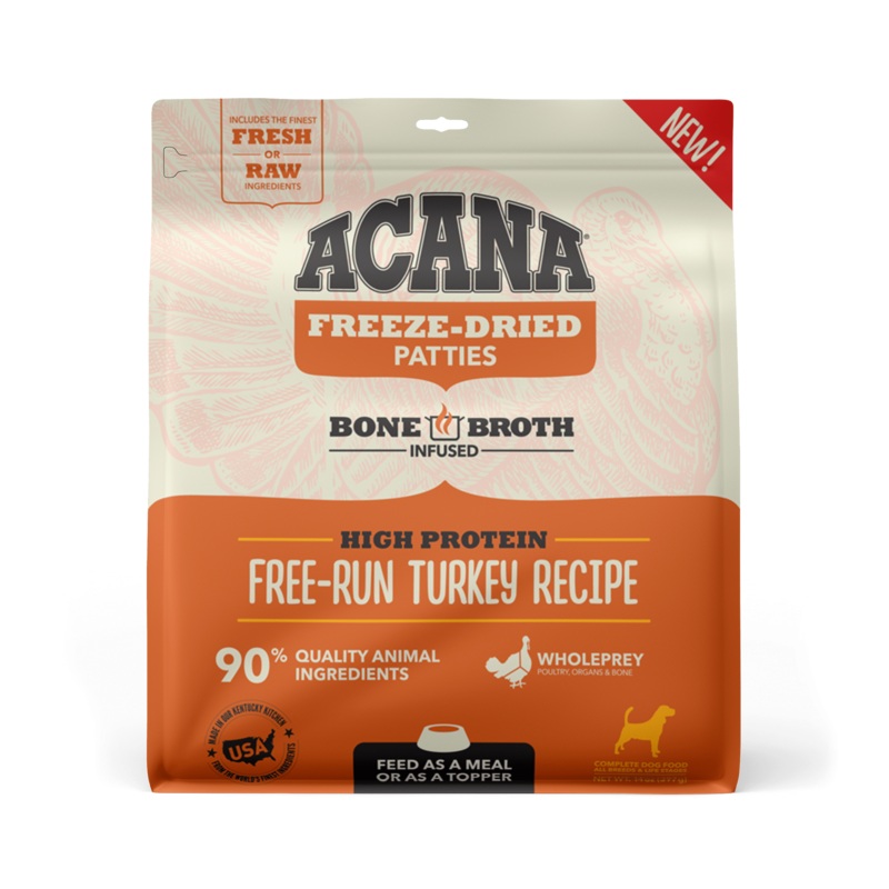 Acana Freeze-Dried Food Free-Run Turkey Recipe Patties for Dogs
