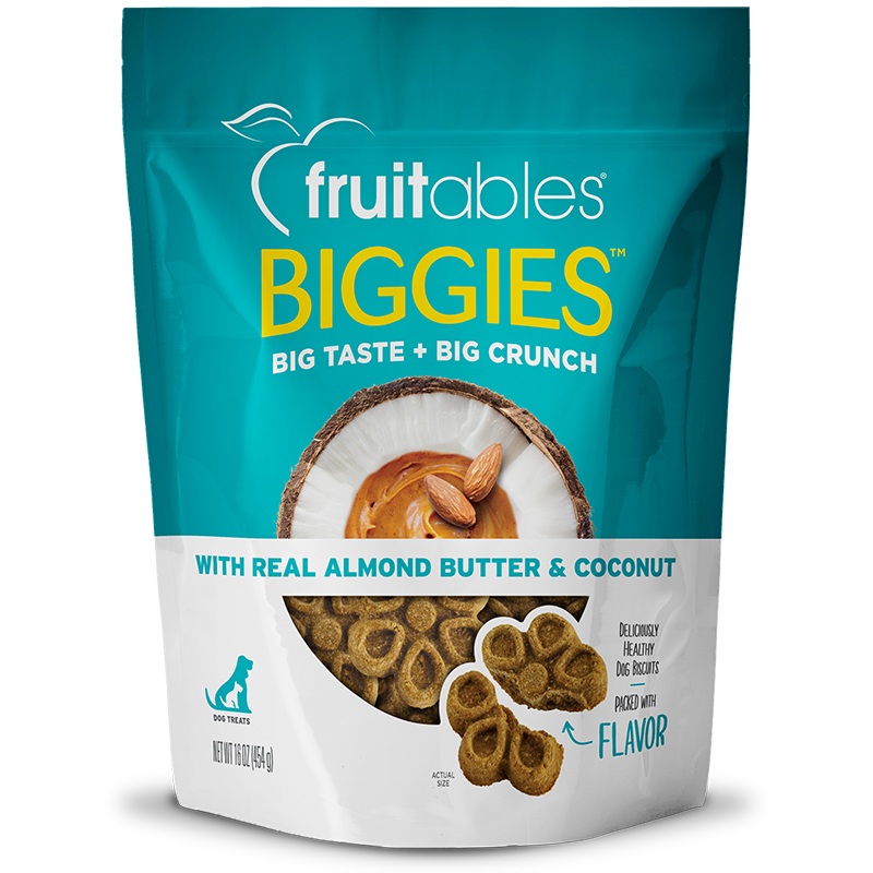 Fruitables Baked Biggies Almond Butter & Coconut Flavor Dog Treats