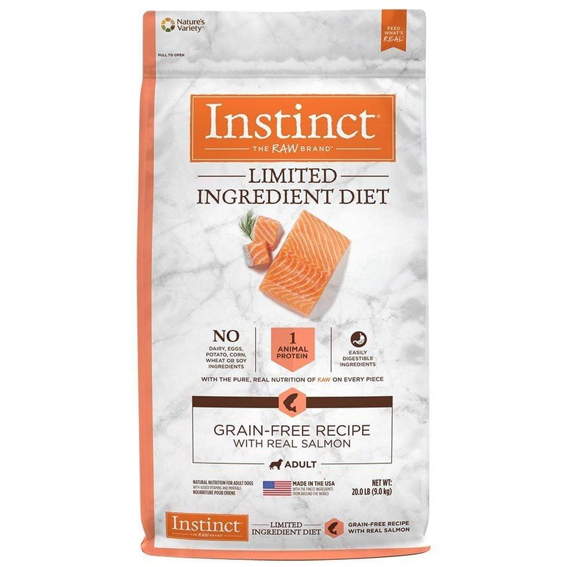 Instinct Limited Ingredient Diet Adult Grain Free Real Salmon Recipe Natural Freeze-Dried Raw Coated in Kibble Dry Dog Food