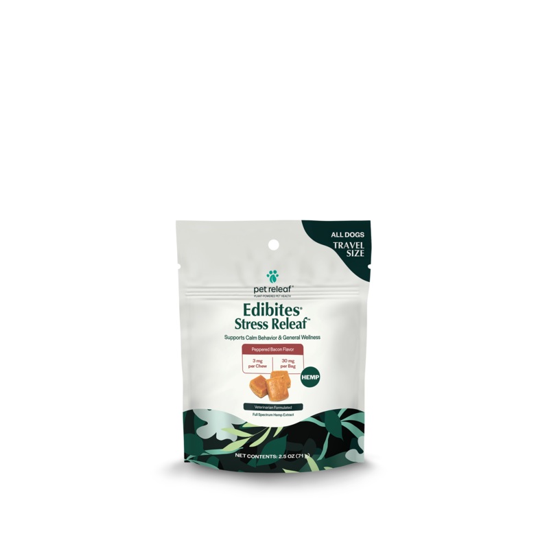 Pet Releaf Stress Releaf Travel Size Edibites Peppered Bacon Flavor for Dogs