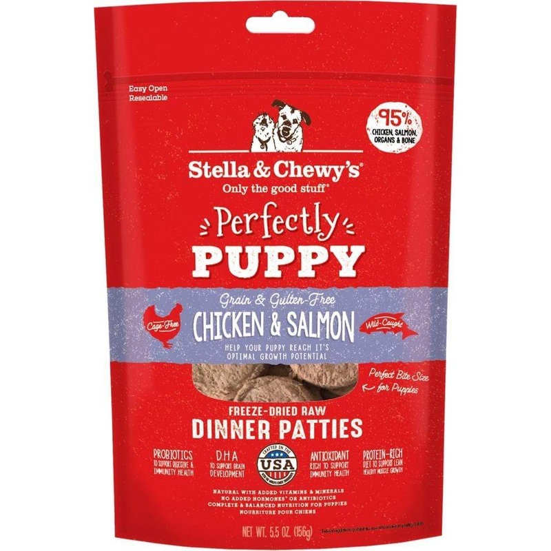 Stella & Chewy's Perfectly Puppy Freeze Dried Raw Chicken and Salmon Dinner Patties Grain Free Dog Food