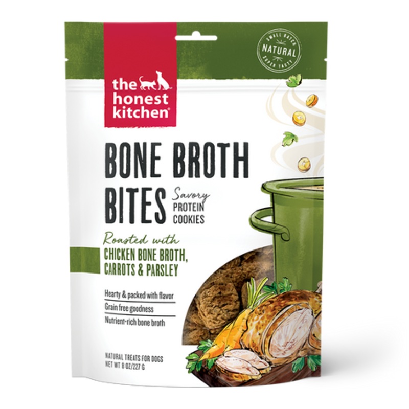 The Honest Kitchen Bone Broth Bites Roasted with Chicken Bone Broth & Carrots Treats for Dogs