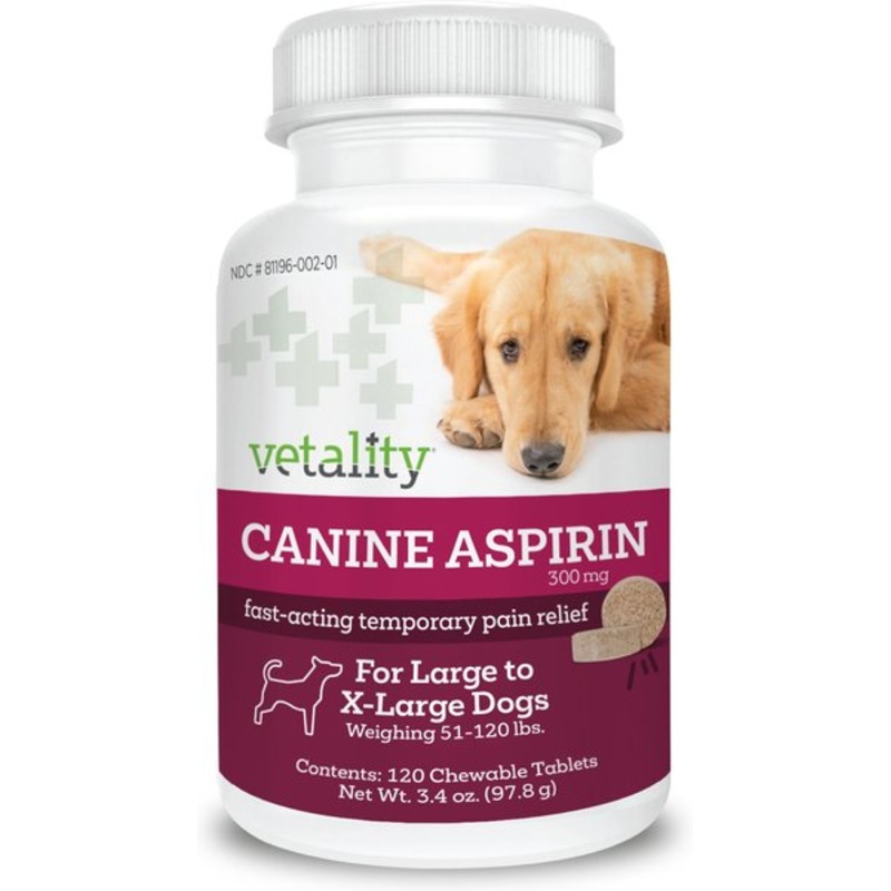 Vetality Canine Aspirin Pain Relief Supplement for Dogs