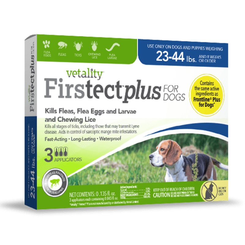 Vetality Firstect Plus Monthly Topical Flea and Tick Treatment for Medium Dogs