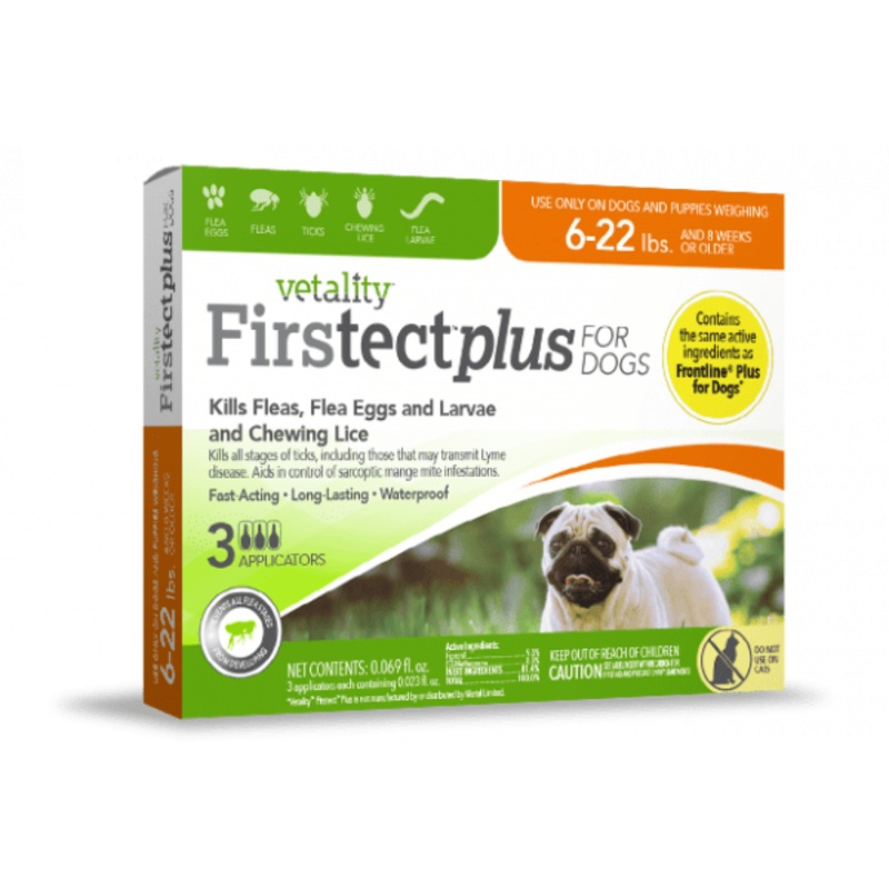 Vetality Firstect Plus Monthly Topical Flea and Tick Treatment for Small Dogs