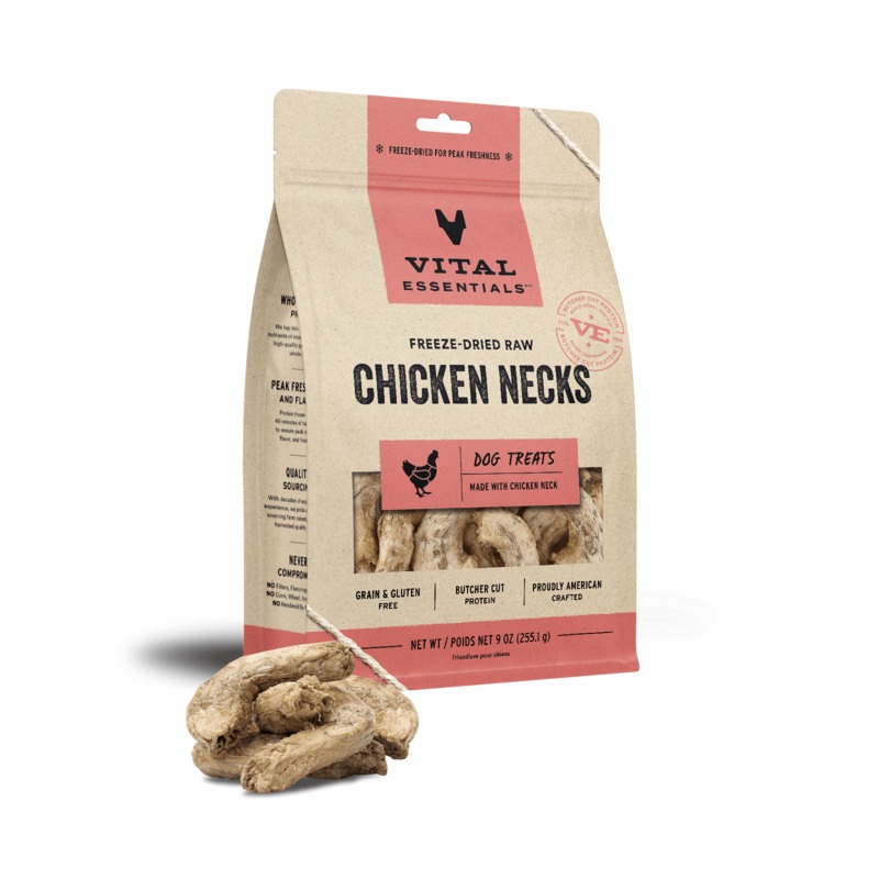 Vital Essentials Freeze-Dried Chicken Necks Dog Treats