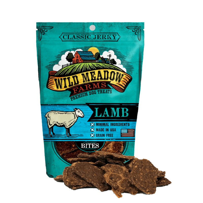 Wild Meadow Farms Classic Lamb Jerky Bites Treats for Dogs