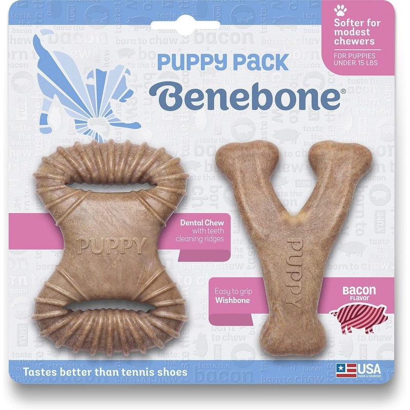 Benebone Bacon Flavored Tough Puppy Dog Chew Toy