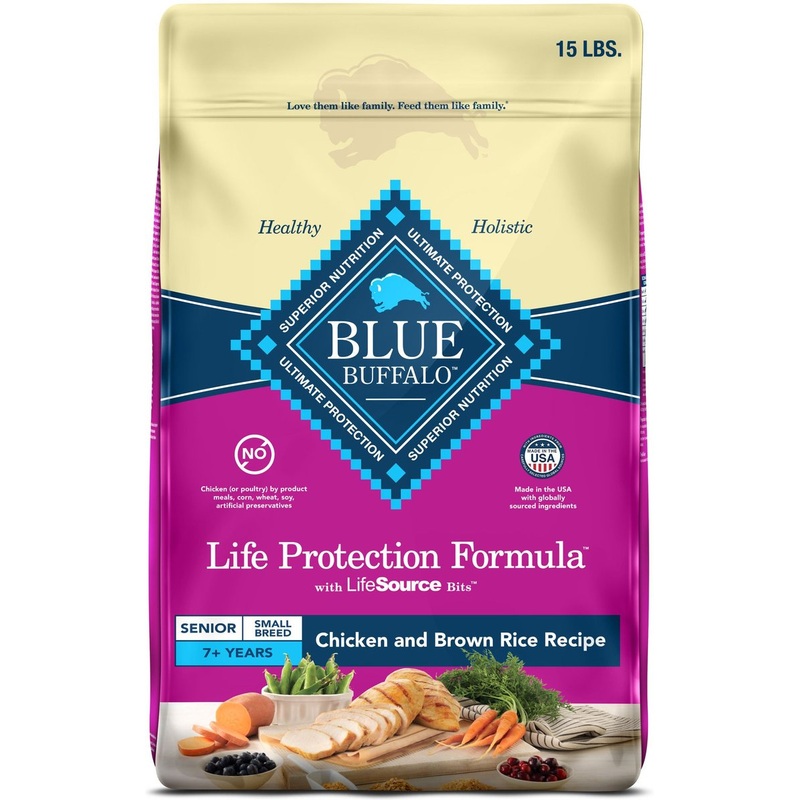Blue Buffalo Life Protection Natural Chicken & Brown Rice Recipe Small Breed Senior Dry Dog Food