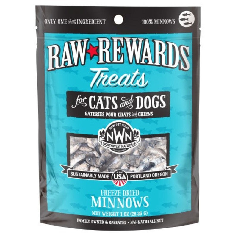 Northwest Naturals Raw Rewards Freeze-Dried Minnows Treats for Cats & Dogs