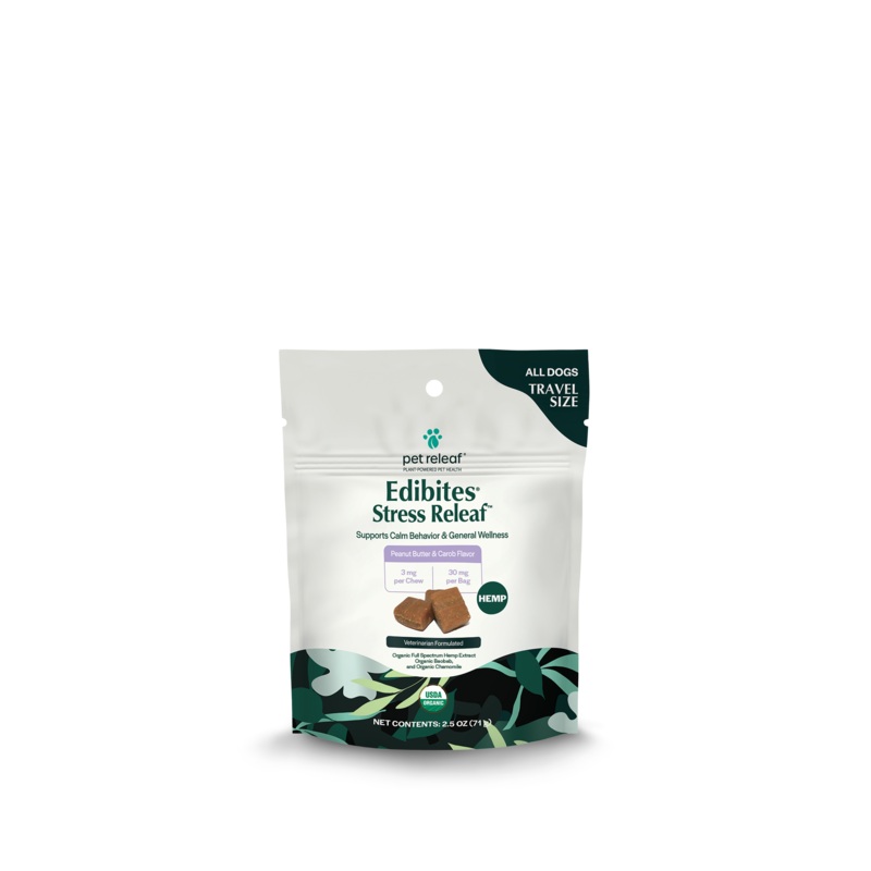 Pet Releaf Stress Releaf Travel Size Edibites Peanut Butter & Carob Flavor for Dogs