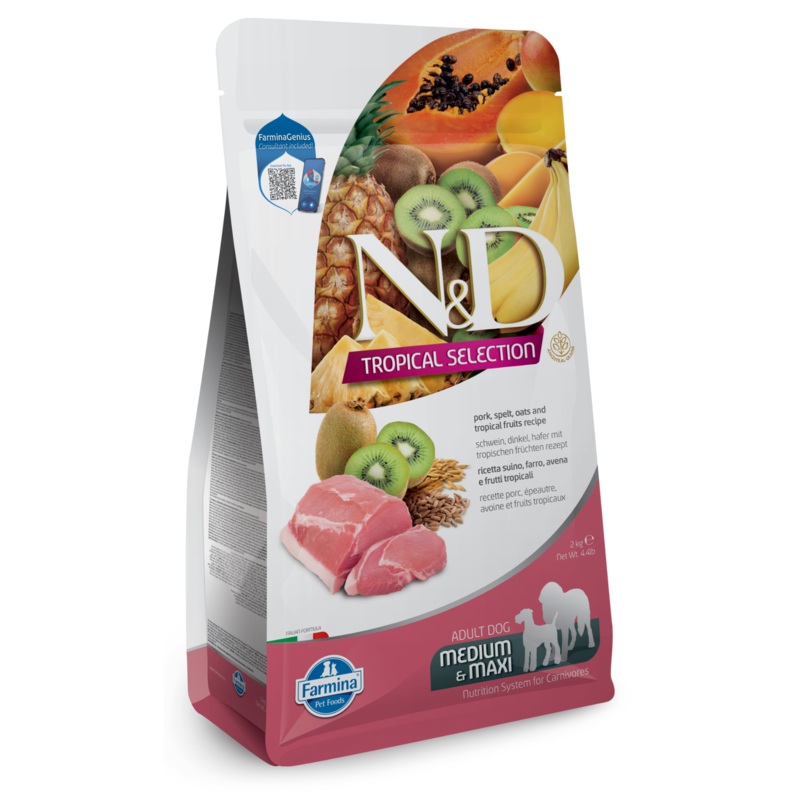 Farmina N&D Tropical Selection Pork, Spelt, Oats & Tropical Fruits Medium & Maxi Adult Dry Dog Food
