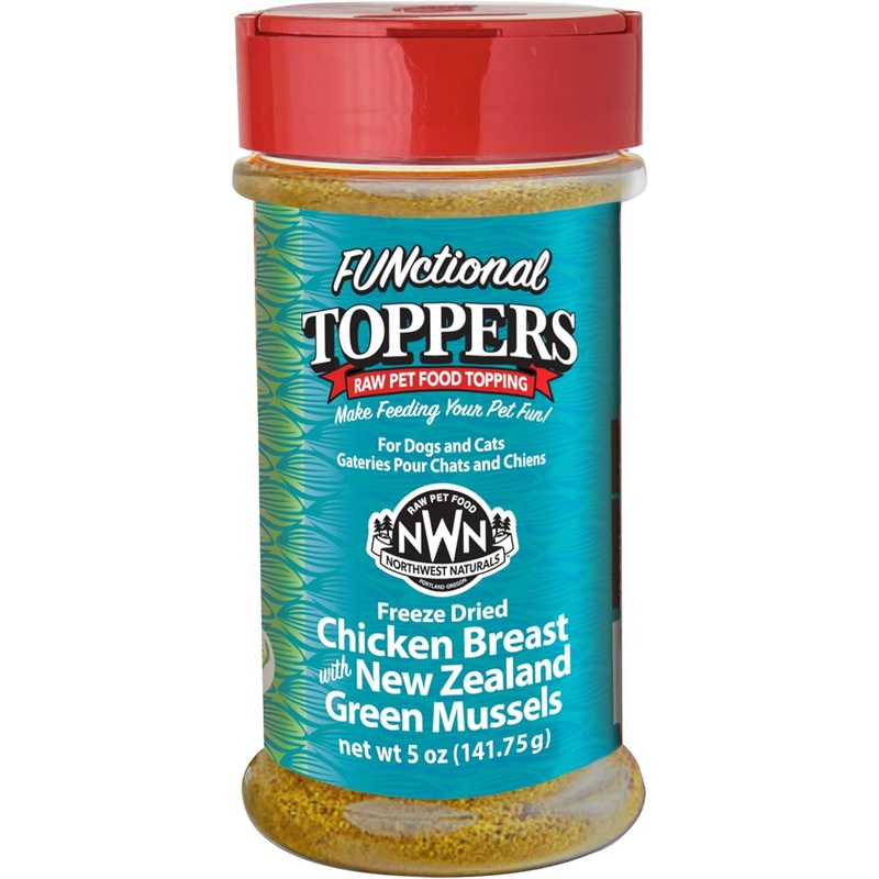 Northwest Naturals FUNctional Freeze Dried Dog & Cat Food Topper Chicken Breast & New Zealand Green Mussels Flavor