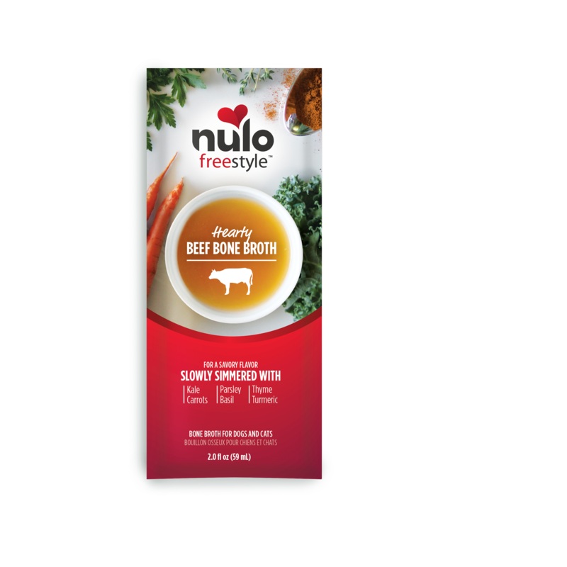 Nulo Freestyle Grass-Fed Beef Bone Broth Dog & Cat Food Topper Pouch