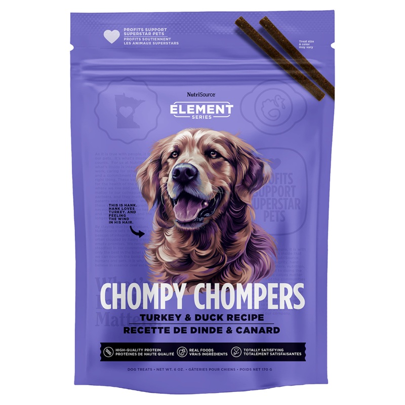 NutriSource Element Series Chompy Chompers Turkey & Duck Dog Treats