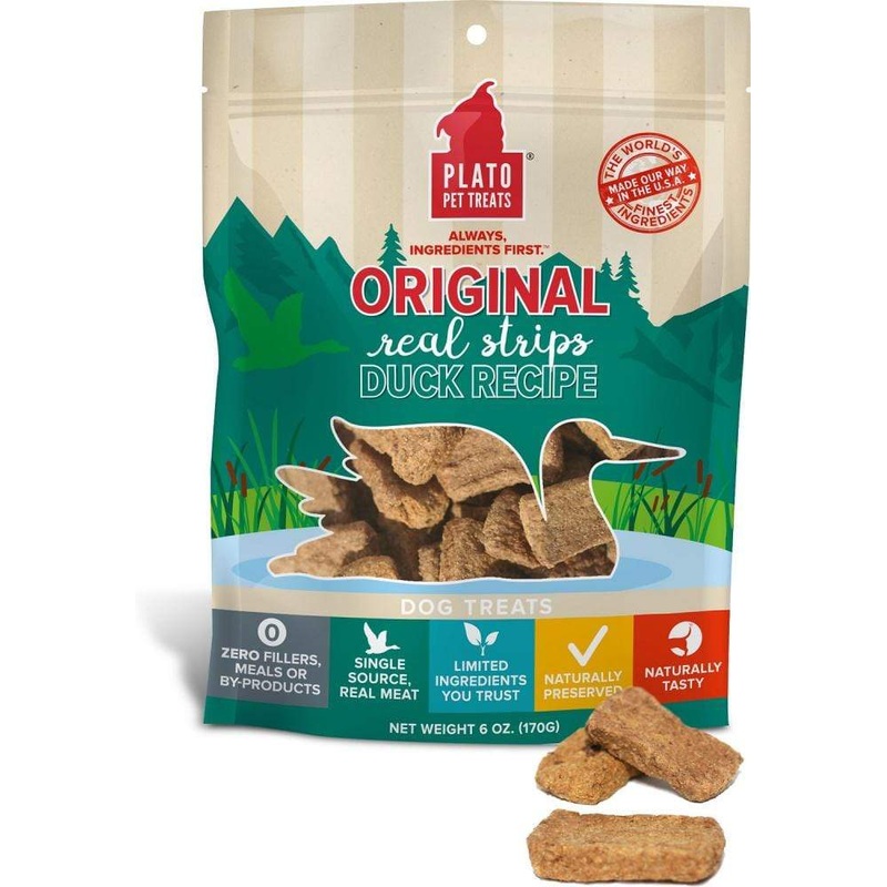 Plato All Natural Duck Strips Dog Treats