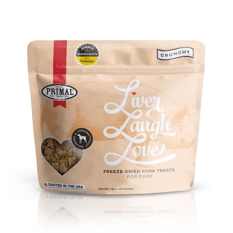 Primal  Liver Laugh Love Simply Pork Recipe Treats for Dogs