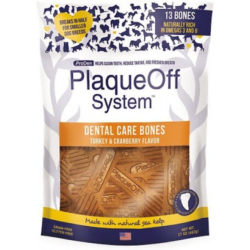 ProDen PlaqueOff System Turkey & Cranberry Flavored Dental Bone Dog Treats