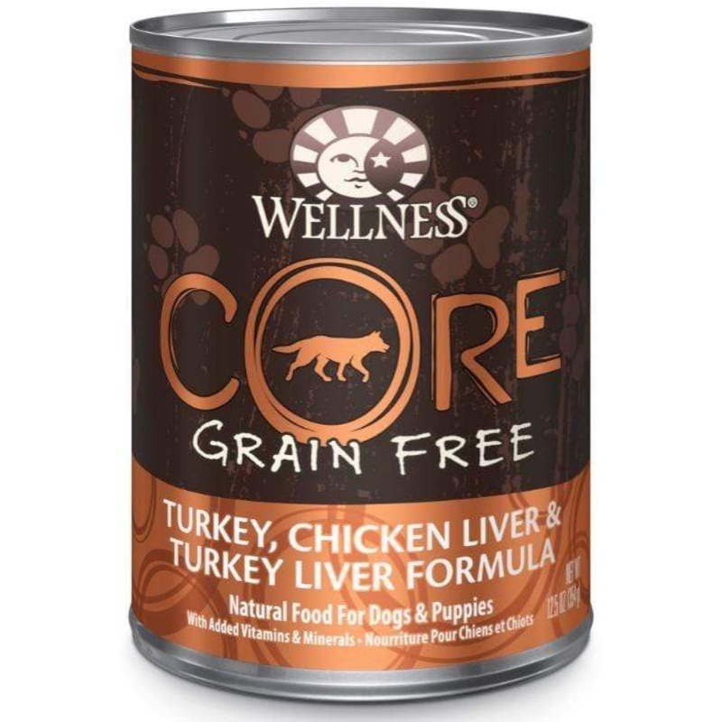 Wellness CORE Grain Free Natural Turkey, Chicken and Turkey Liver Recipe Wet Canned Dog Food