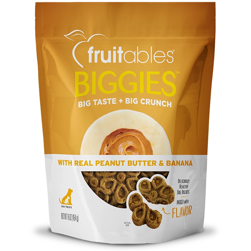 Fruitables Baked Biggies Peanut Butter  & Banana Crunchy Dog Treats
