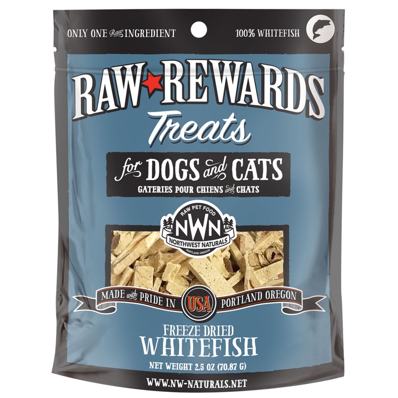 Northwest Naturals Raw Rewards Freeze-Dried Raw Whitefish Treats for Cats & Dogs