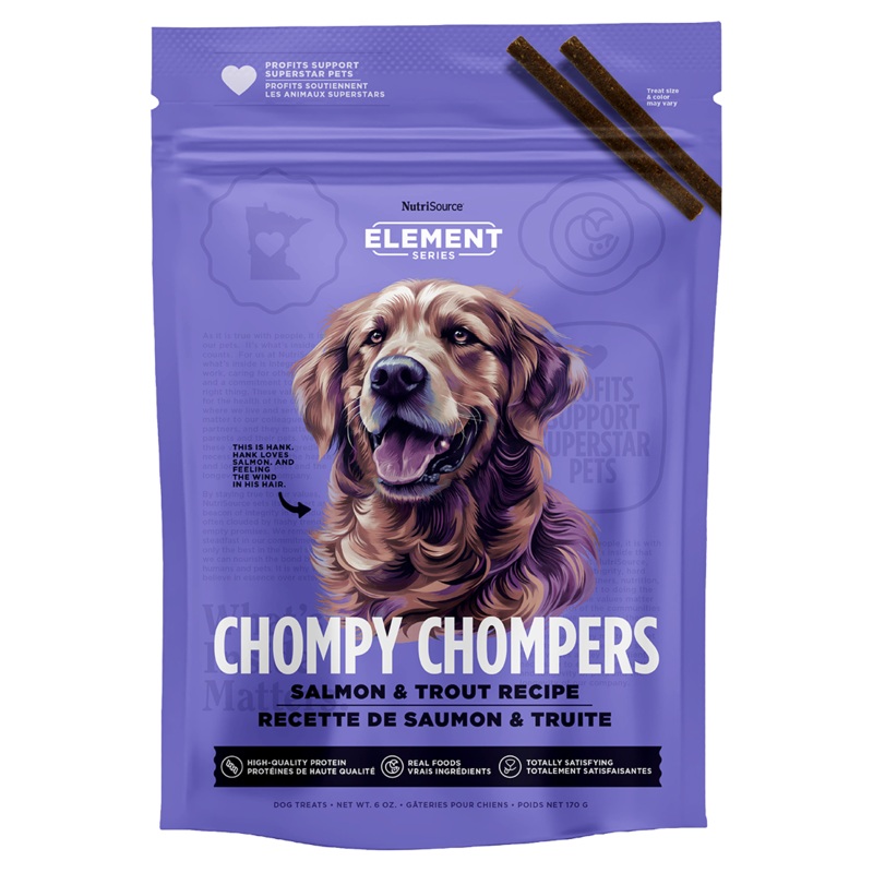NutriSource Element Series Chompy Chompers Salmon & Trout Dog Treats