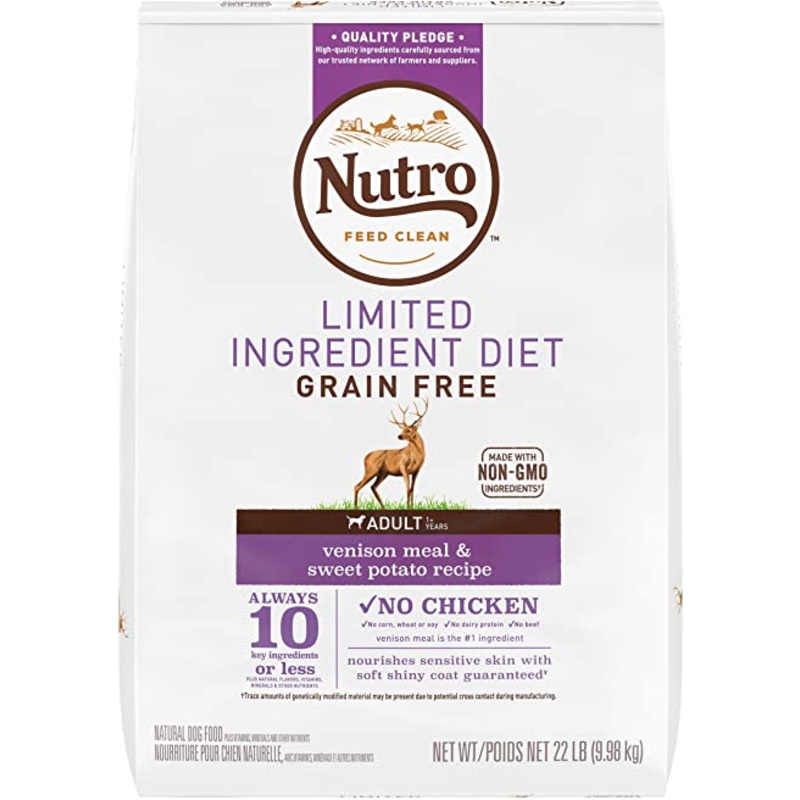 Nutro Limited Ingredient Grain Free Venison Meal & Sweet Potato Recipe for Dogs