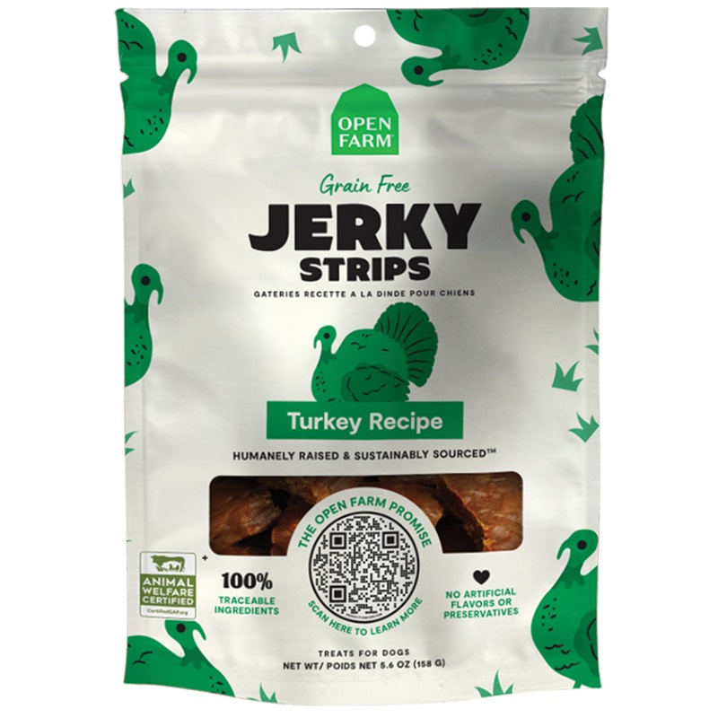 Open Farm Grain Free Jerky Strips Turkey Dog Treats