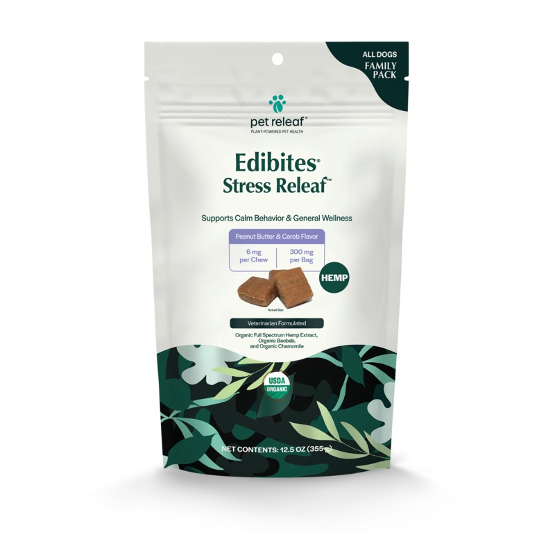 Pet Releaf Stress Releaf Family Size Edibites Peanut Butter & Carob Flavor for Dogs