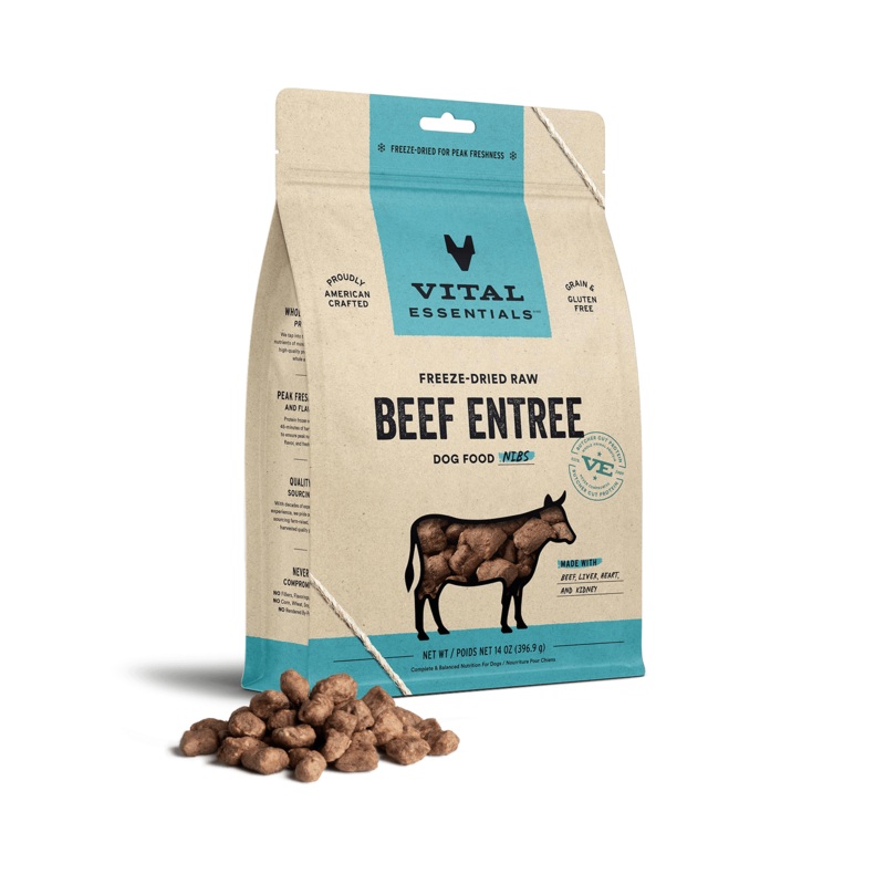 Vital Essentials Beef Entree Nibs Freeze-Dried Raw Dog Food