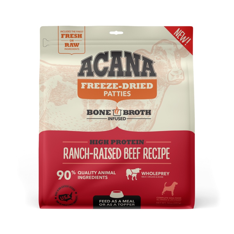 Acana Freeze-Dried Food Ranch-Raised Beef Recipe Patties for Dogs