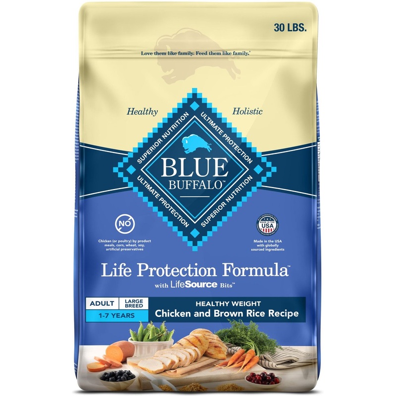 Blue Buffalo Life Protection Large Breed Natural Healthy Weight Chicken & Brown Rice Recipe Adult Dry Dog Food