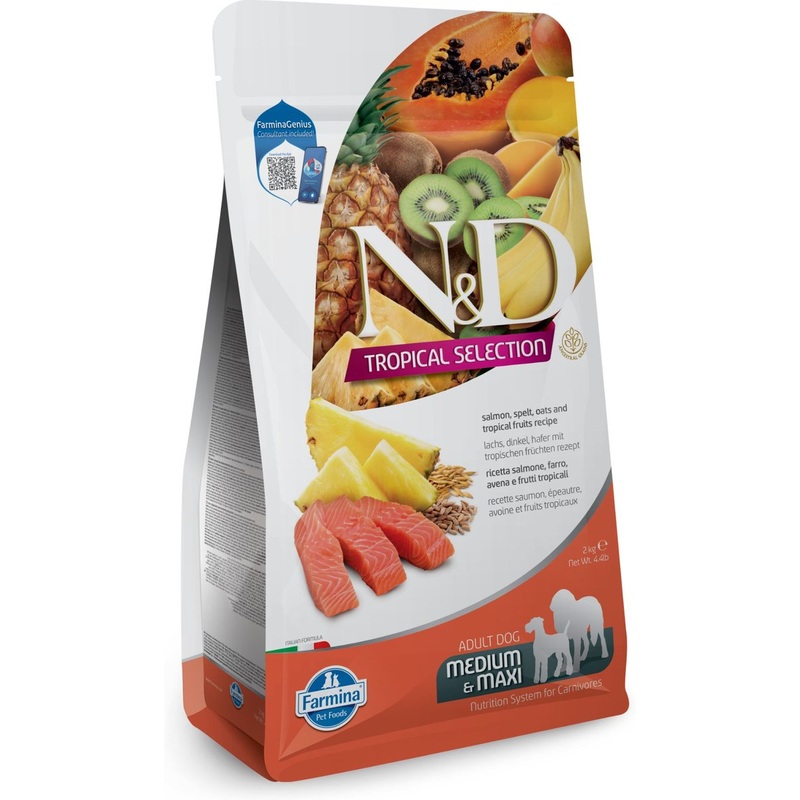 Farmina N&D Tropical Selection Salmon, Spelt, Oats & Tropical Fruits Medium & Maxi Adult Dry Dog Food