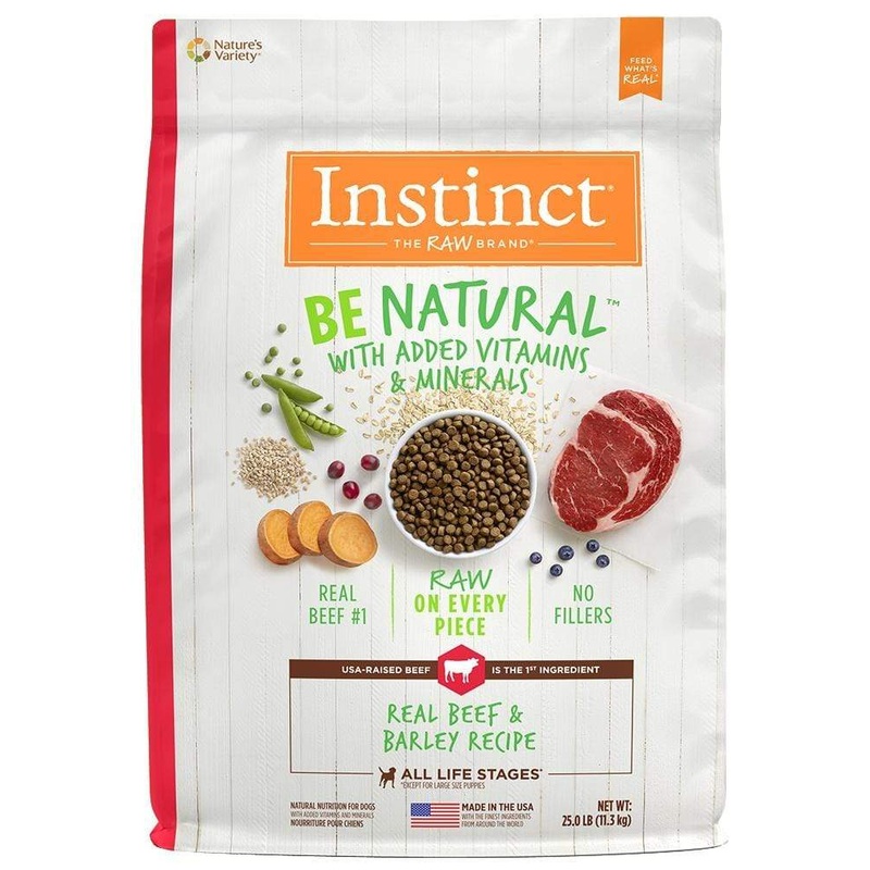 Instinct Be Natural Beef & Barley Recipe Freeze-Dried Raw Coated Kibble Dry Dog Food
