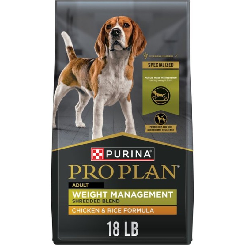 Purina Pro Plan Adult Shredded Blend Weight Management Chicken & Rice Formula Dry Dog Food