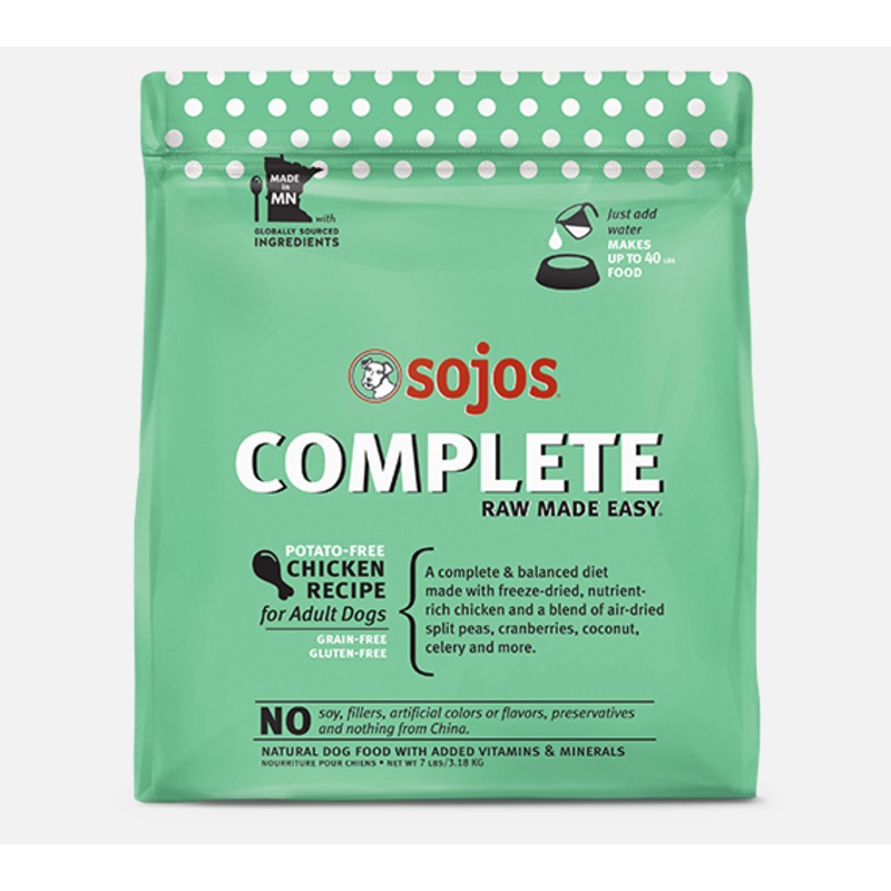 Sojos Complete Chicken Recipe Adult Freeze-Dried Grain-Free Raw Dog Food