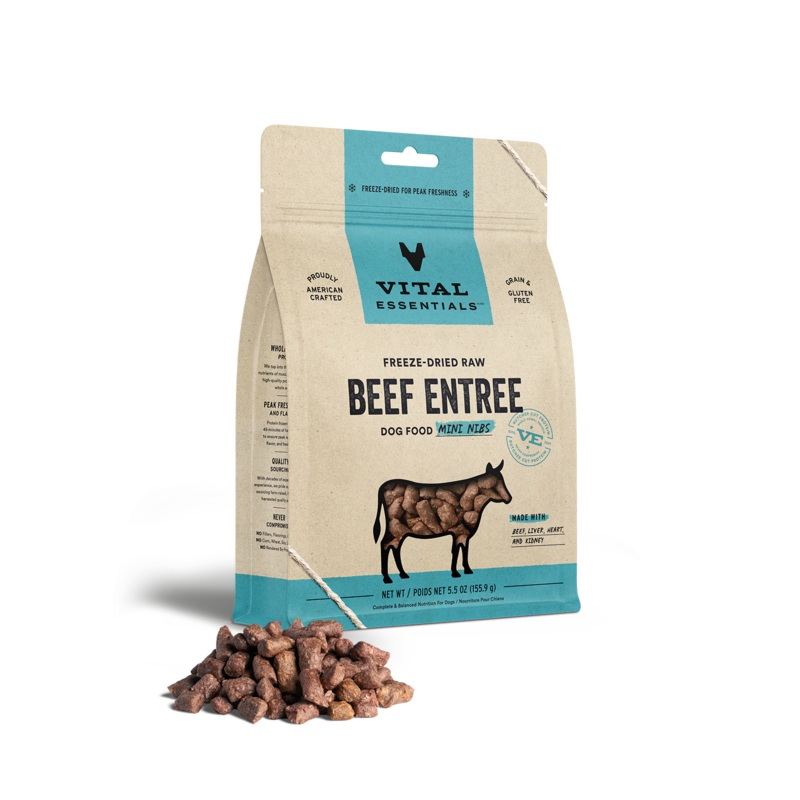 Vital Essentials Beef Entree Mini Nibs Freeze-Dried Raw Dog Food