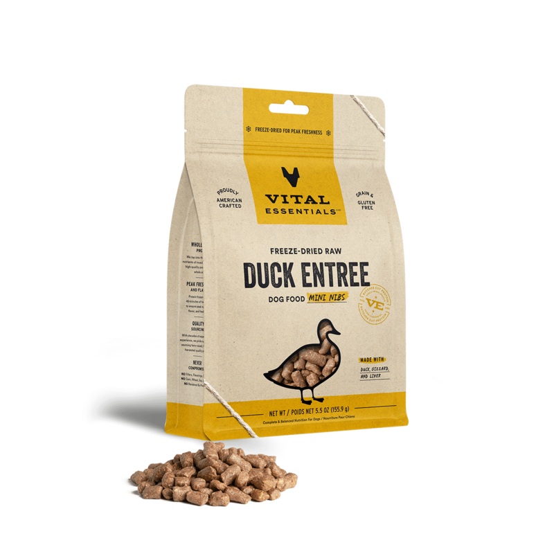 Vital Essentials Duck Entree Mini Nibs Freeze-Dried Raw Dog Food