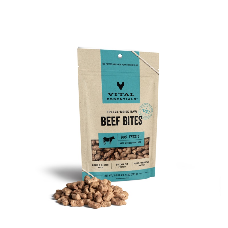 Vital Essentials Freeze-Dried Beef Bites Dog Treats
