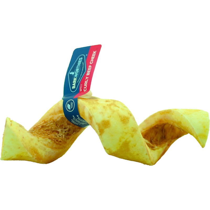 Barkworthies Beef Cheek Curly Bone for Dogs