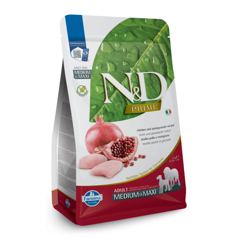 Farmina N&D Prime Grain Free Chicken & Pomegranate Medium & Maxi Adult Dry Dog Food