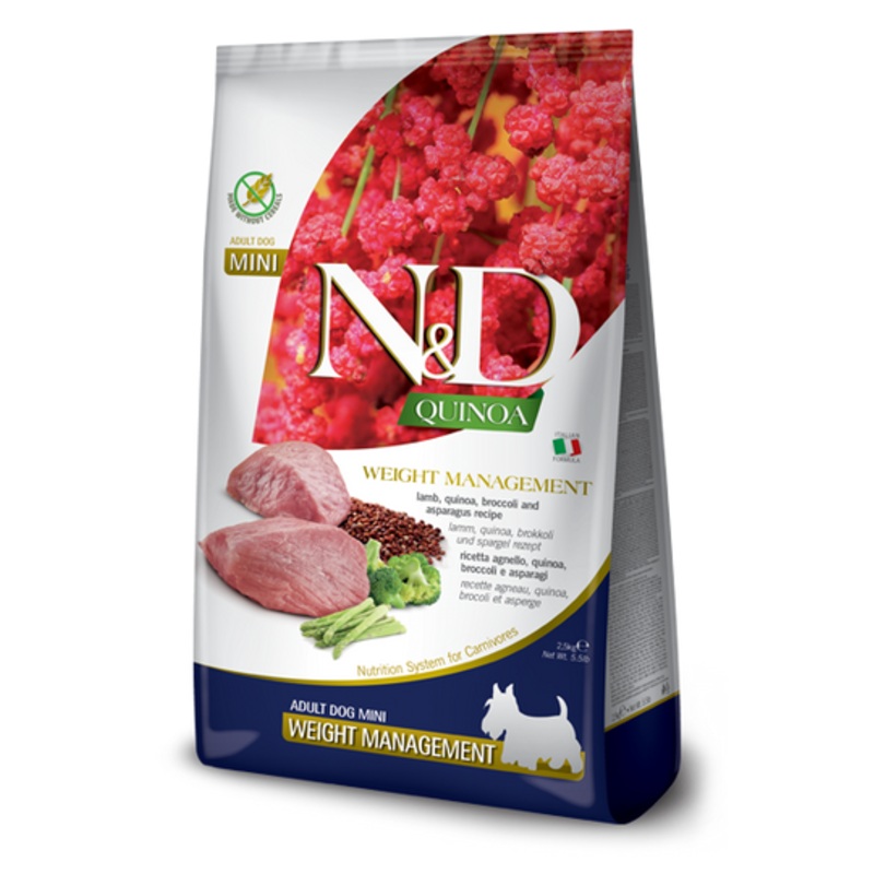 Farmina N&D Quinoa Grain Free Lamb & Broccoli Weight Management Mini Dry Dog Food