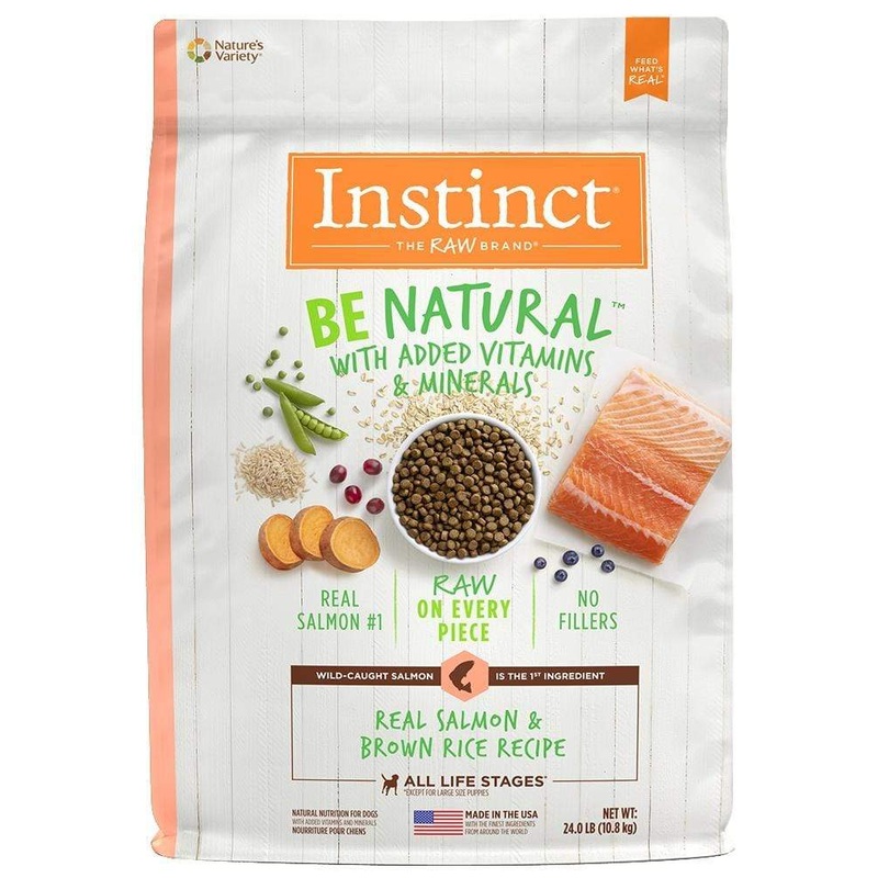Instinct Be Natural Salmon & Brown Rice Recipe Freeze-Dried Raw Coated Kibble Dry Dog Food