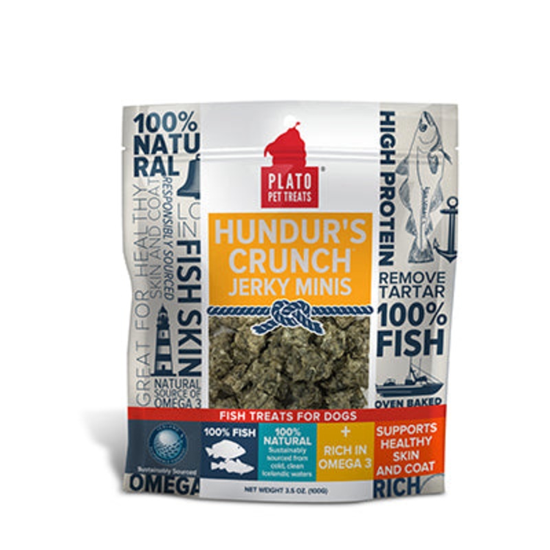 Plato Hundurs Crunch Jerky Minis Fish Air-Dried Dog Treats