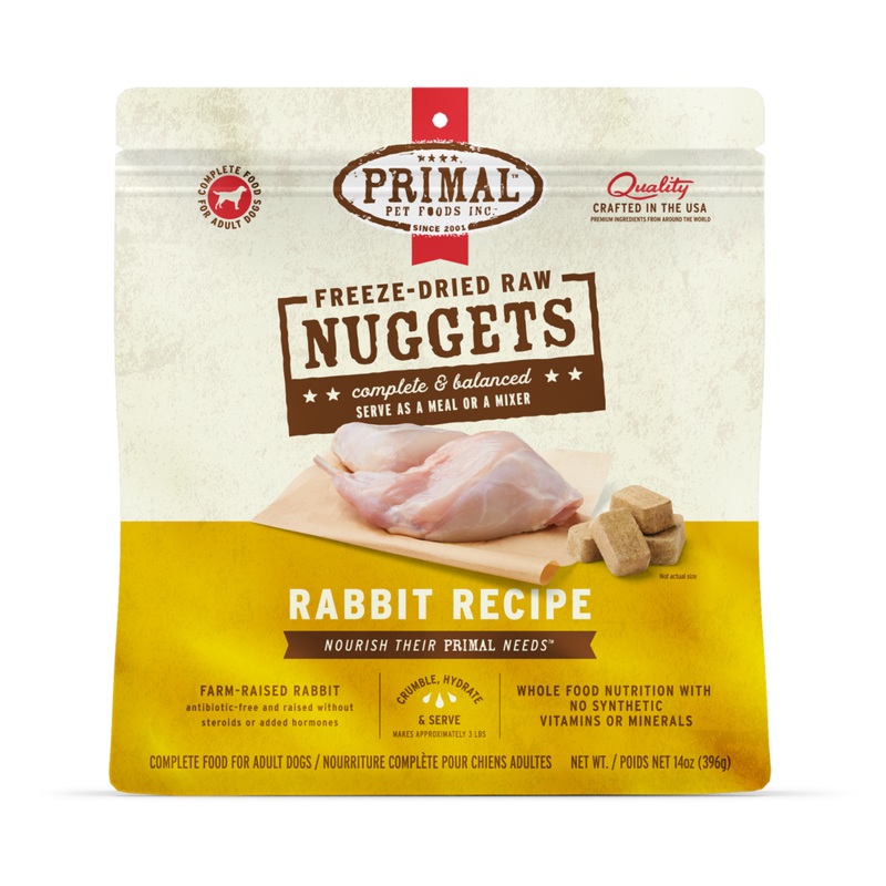 Primal Freeze Dried Nuggets Grain Free Rabbit Formula Dog Food