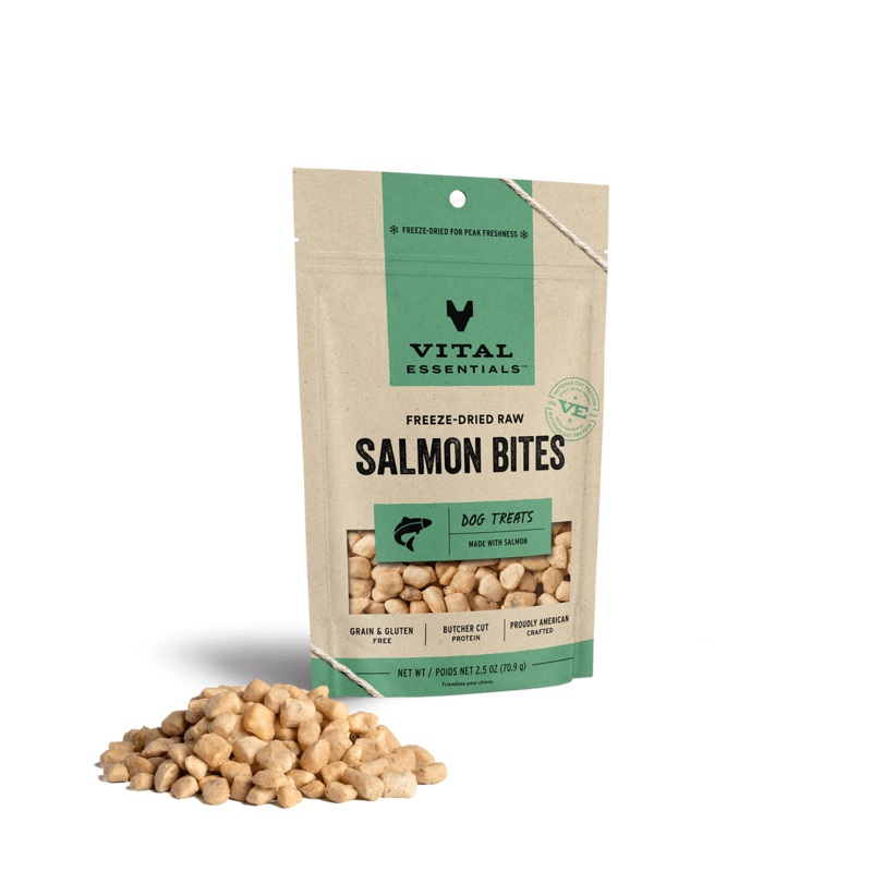 Vital Essentials Freeze-Dried Alaskan Salmon Bites Dog Treats