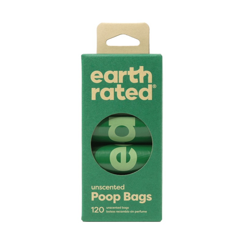 Earth Rated Unscented Dog Waste Bags, 8 Refill Rolls 120-Count