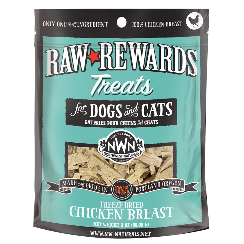 Northwest Naturals Raw Rewards Freeze-Dried Raw Chicken Breast Treats for Cats & Dogs