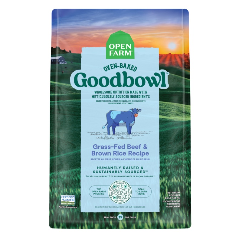 Open Farm Goodbowl Grass-Fed Beef and Brown Rice Recipe Baked Dry Dog Food